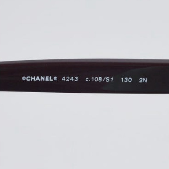 Chanel Burgundy Acetate Chain Shield Sunglasses - 4243 - Picture 2 of 6